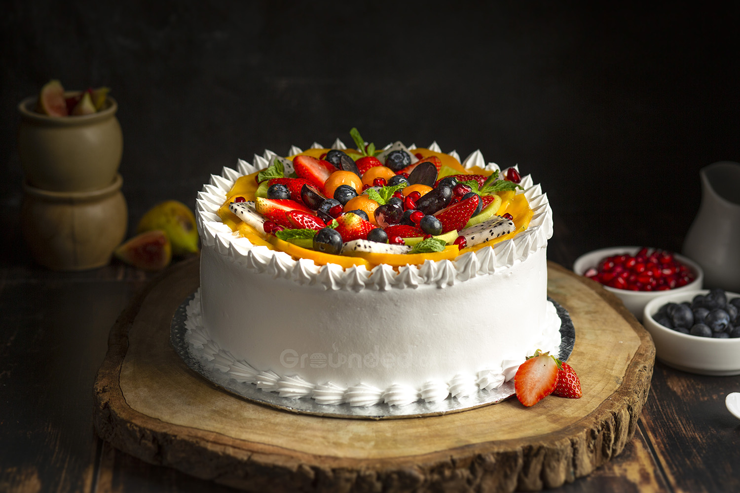 Buy Fresh Fruit Cake Online at Grounded.cafe - Premium Cake Shop